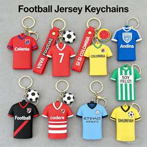 Porte-clés en silicone souple en forme de ballon de football et maillot de foot, avec badge d'équipe de la Coupe du Monde 2026, pour clés de voiture, sans BPA, cadeau pour les fans de football - Product Image 2