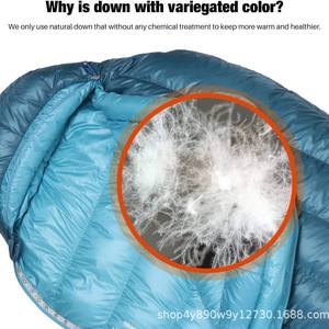 Sac de couchage en duvet ultraléger Woqi pour adultes, camping en plein air, randonnée, trekking, respirant, utilisation printemps. - Product Image 2