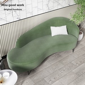 Chaise Longue Letto Singolo per Camera da Letto, Divano Compatto per Soggiorno, Poltrona Singola in Stile Nordico Minimalista Moderno di Lusso Leggero con Pouf Laterale - Product Image 2