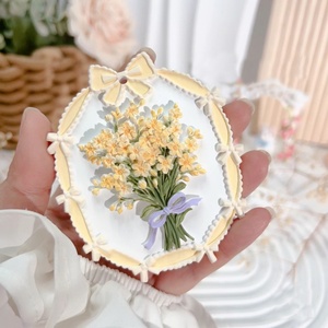 Peignez votre propre relief floral en plâtre, tableau de <span class=keywords><strong>dessin</strong></span> en gypse vierge pour plantes et fleurs, artisanat parent-enfant, peinture DIY, décoration artistique - Product Image 6