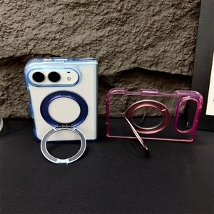 เคสโทรศัพท์มือถือ iPhone18 DUO แบบใส พร้อมขาตั้งแม่เหล็กพับได้ หมุนได้ 360 องศา - Product Image 4