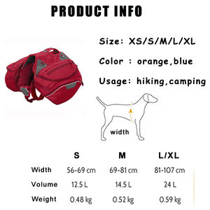 Contrôle facile de Chien De Voyage En Plein Air Randonnée Camping Sac de Selle Rouge Sac À Dos Harnais - Product Image 6