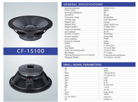 Haut-parleur passif de subwoofer SURPASS CF-15100 de 15 pouces avec cône en papier importé de haute qualité pour KTV professionnel