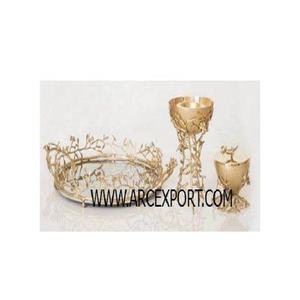 Tazón de Vajilla de Gran Tamaño, Diseño de Coral en Color Dorado, con Recubrimiento Dorado, Aspecto Brillante de Alta Calidad, Tazón para Servir en la Mesa - Product Image 1