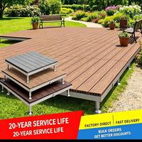 Système de revêtement de terrasse modulaire en WPC à hauteur réglable, terrasse extérieure antidérapante résistante aux intempéries pour cour, terrasse, villa