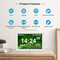 Pro jam kalender Digital angka besar, jam kalender Digital analog tanggal hari untuk lansia, alarm kustom, pengingat medis
