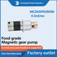Pompe à engrenages à entraînement magnétique à faible viscosité et basse pression en acier inoxydable 316L avec moteur CC sans balais 24V 60W pour le transfert d'eau et d'huile