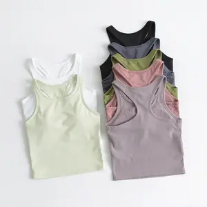 2024 New Arrivals Mùa Hè Yoga Vest Hợp Thời Trang Lỏng Không Tay Yoga Thể Thao Hàng Đầu Biểu Tượng Tùy Chỉnh Phòng Tập Thể Dục Phù Hợp Với T Áo Sơ Mi Cho Phụ Nữ Tank Tops