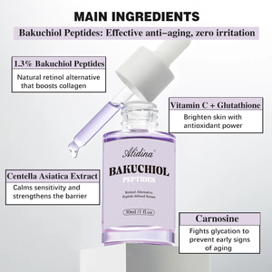 Péptidos de suero facial de etiqueta privada Bakuchiol para retinol Hidratante natural Hidratante Monn Fruit Pore Shrinking B - Product Image 4