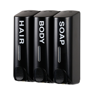 ABS Kunststoff Silber Schwarz Dreifach-Flaschen Eco-Friendly Handseife Duschshampoo Spender 350ml Haushalt & Hotel Gebrauch Wandmontiert - Product Image 2