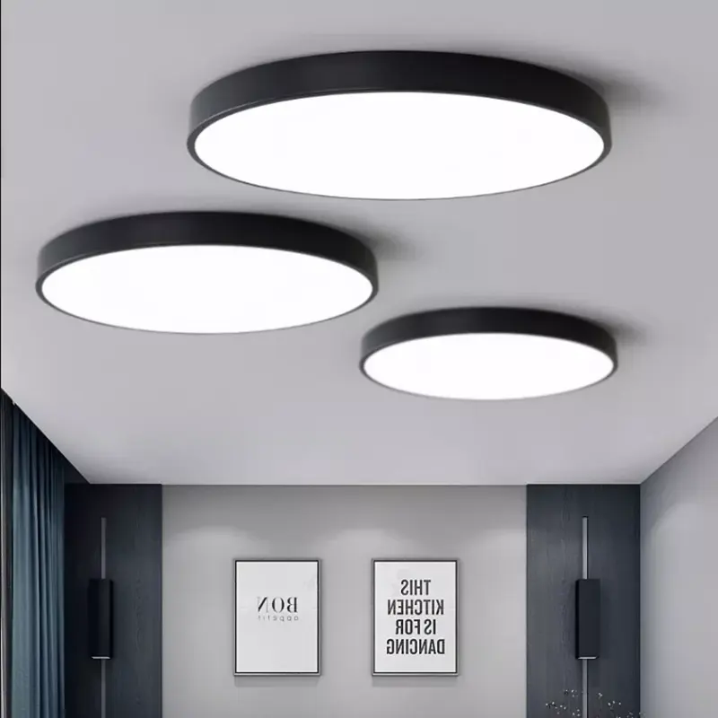 Modern gömme montaj aydınlatma armatürleri tavan avize ev siyah Led aydınlatma tavan gömme yatak odası Led tavan ışıkları