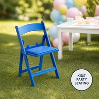 Chaise pliante ergonomique en plastique écologique avec dossier arqué et coussin, idéale pour les événements, les fêtes de mariage et les jardins d'enfants