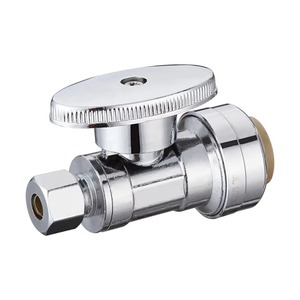 Robinet d'angle à compression Push Connect en laiton chromé, à commande par tête de poussée, à 1/4 de tour, pour plomberie - Product Image 4