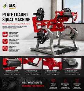 Máquina de Sentadillas con <span class=keywords><strong>Cinturón</strong></span> SK Commercial Plate Loaded, Equipo Profesional de Entrenamiento de Cadera y Piernas para Gimnasio - Product Image 2