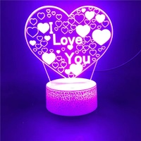 Veilleuse romantique cœur d'amour lampe cadeau de mariage saint-valentin