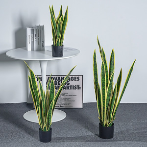 Planta Artificial de Serpiente (Sansevieria) Meng Jie, 100cm, con Borde Dorado, Estilo Nórdico, en Maceta, Decorativa - Product Image 2
