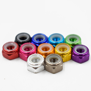 Écrou de blocage en alliage d'aluminium avec insert en nylon pour <span class=keywords><strong>voiture</strong></span> de course RC Mini 4WD, anodisé noir, hexagonal, anti-desserrage, en acier au carbone galvanisé au zinc de grade 6061 - Product Image 2