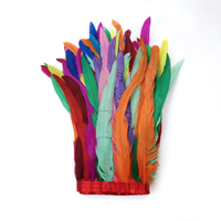 Prix d'usine Personnalisé Plaqué Or Teinté Plus de 150 Couleurs Plumes de Coq Plumes de Dinde Garnitures Franges pour Costumes de Carnaval et Sacs à Dos
