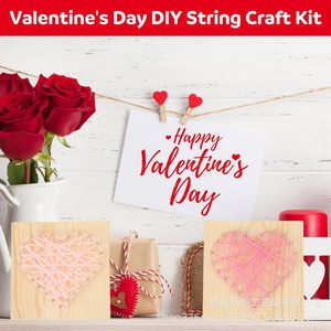 Kit de arte con hilo para decoración de uñas con forma de corazón de madera, decoración creativa para San Valentín, regalo para parejas, amigos, decoración del hogar - Product Image 4