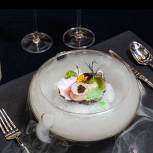 Cuenco transparente doble creativo para fumar, vajilla de hielo seco, cuenco de cristal para el estado de ánimo, Hotel <span class=keywords><strong>Club</strong></span>, gastronomía Molecular, artículos gourmet - Product Image 1