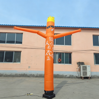 Gonflable publicitaire Air Dancer 'Cool Guy' aux couleurs orange vif, avec lunettes de soleil, en tissu Oxford imperméable, ventilateur intégré, durable, pour Noël