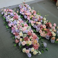 Luxuriöse 2M Rosen-Seidenblumenreihe als Tischdekoration, Hochzeits-Hintergrund, Bogen und Event-Bühnendekoration