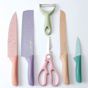 Ensemble de couteaux de chef modernes en acier inoxydable 304, faits à la main, avec logo laser, 6 pièces/lot, pour la découpe - Product Image 3