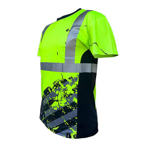 Camiseta de Seguridad Fluorescente de Alta Visibilidad Personalizada para Hombre, ANSI Clase 2, Camisa de Trabajo Reflectante, Camisa de Trabajo de Alta Visibilidad para Construcción - Product Image 5