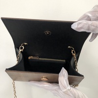 Dompet gaya Vintage wanita, dompet kayu warna coklat, tas selempang pesta pernikahan luar ruangan