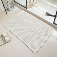 Tapis de bain FIGOO en tissu gaufré, séchage rapide, absorbant, antidérapant, lavable en machine