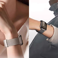 Bracelet en maille milanaise réglable en acier inoxydable Mingfung de 1 mm, cousu à la machine, pour Ultra/Série 44-49 mm, avec boucle ardillon – Vente chaude