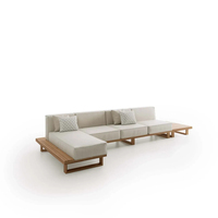 Foshan OUTARTS - Mobilier de jardin en teck haut de gamme pour hôtel - Ensemble de canapés de jardin en teck pour l'extérieur avec coussins