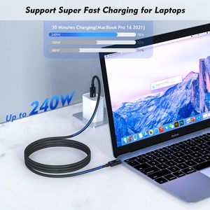 Syong Thunderbolt 4 Cáp 40gpbs truyền dữ liệu, 240W giao hàng điện, 8K 60Hz USB-C 4.0 Cáp với nylon bện cho PC, máy tính bảng - Product Image 3