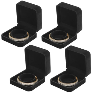 Caja de Terciopelo Premium para Collares, Rectangular, con Almohadilla de Terciopelo Suave, Caja de Regalo para Pulseras, para Empaque de Joyería de Compromiso - Product Image 1