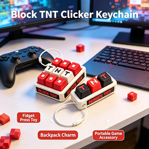 Llavero Clicker TNT Estilo Bloque, Juguete Sensorial Antiestrés Portátil, Colgante para Mochila, Accesorio <span class=keywords><strong>de</strong></span> <span class=keywords><strong>Juego</strong></span>, Regalo Creativo - Product Image 2