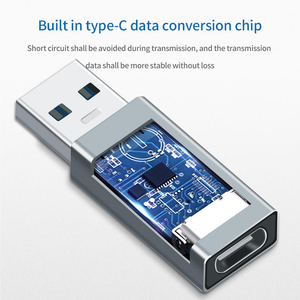 Adaptateur USB3.2 GEN2 10 Gbps <span class=keywords><strong>USB</strong></span> C Femelle vers <span class=keywords><strong>USB</strong></span> Mâle Type C vers <span class=keywords><strong>USB</strong></span> A Câble de Chargeur Convertisseur 3A 2A Charge Rapide Aluminium Gris - Product Image 3