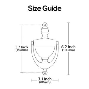 WEKIS 6-5/16" Bright Brass Door Knocker Steel Front Door Hardware Modern Durable Zinc Alloy Soundproof Home Hotel Screw - Product Image 5