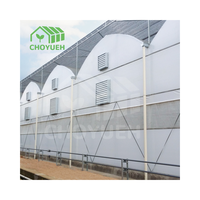Serre tunnel en film plastique multi-chapelles double couche en PE, grande taille, résistante au vent, avec système de ventilation CHOYUEH