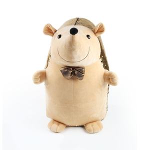 หมอนเลื่อมสีทองแบบบีบทำจากผ้าอาหารทะเลเม่นของเล่นสัตว์ผ้ากำมะหยี่แบบย้อนกลับได้ - Product Image 3