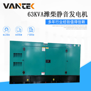 เครื่องกำเนิดไฟฟ้าดีเซล Jiangsu Wantai 63kVA แบบเงียบ 50kW ระบายความร้อนด้วยอากาศ พร้อมหลังคาเก็บเสียง ระบบตัดการทำงานเมื่อน้ำมันน้อย - Product Image 3