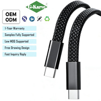 Câble USB Type C vers Type C à charge super rapide 3A, charge rapide, synchronisation des données, cordon tressé, coque en aluminium PVC pour ordinateur