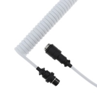 Câble de clavier enroulé coloré USB-A vers USB-C mâle avec connecteur détachable de style aviateur pour claviers mécaniques de bureau à domicile