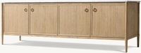 Meuble TV de salon en bois massif de style américain avec console de contrôle multimédia et rangement