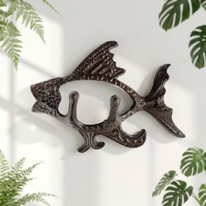 AK Brass Fish Design Aluminium Wall <b>Hook</b> Black Finish Metal <b>Decorative</b> <b>Coat</b> Hanger for Washroom Home Decor - Product Image 3