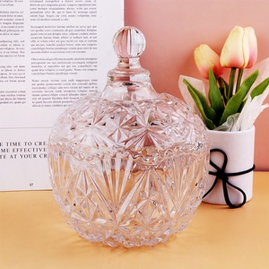 Grande Barattolo <span class=keywords><strong>in</strong></span> <span class=keywords><strong>Vetro</strong></span> per Caramelle con Coperchio, Contenitore Trasparente per Zucchero, Ciotola <span class=keywords><strong>in</strong></span> Cristallo per Caramelle, Contenitore Stile Farmacia per Buffet - Product Image 2