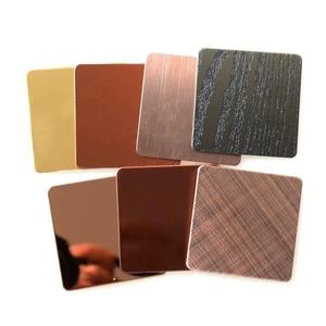 Plaque décorative en acier inoxydable 430 en relief par ondulation de l'eau dorée - Product Image 1