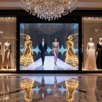 Écran LED 3D ultra-mince transparent, holographique, adhésif en verre, fenêtre de magasin flexible, écran LED, affichage de film publicitaire