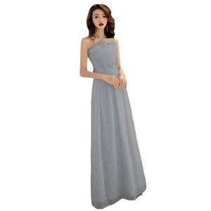 Evening Gown One-Shoulder A-Line Empire Waist Long Champagne White Pink Gray Black Wine Red Asymmetric 3D Patterns Party - Product Image 5