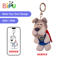Porte-clés personnalisé en peluche pingouin OEM, mini-breloque pingouin en peluche avec chapeau et sac bandoulière, pendentif de sac en peluche au design personnalisé, faible MOQ