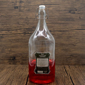 Botellas de cerveza de vidrio con tapa abatible antigua transparente de 2L, bebidas carbonatadas y fermentación de jugo, botellas de vidrio de 2000ml - Product Image 4